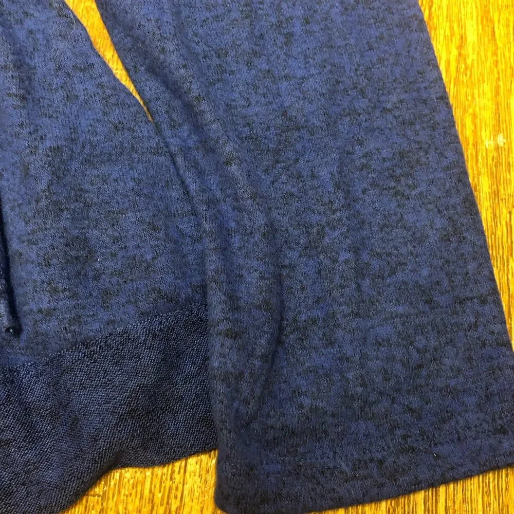Nordstrom Caslon Blue Crewneck Long Sleeve Drawstring Peplum Blouse Size Medium - Picture 6 of 10